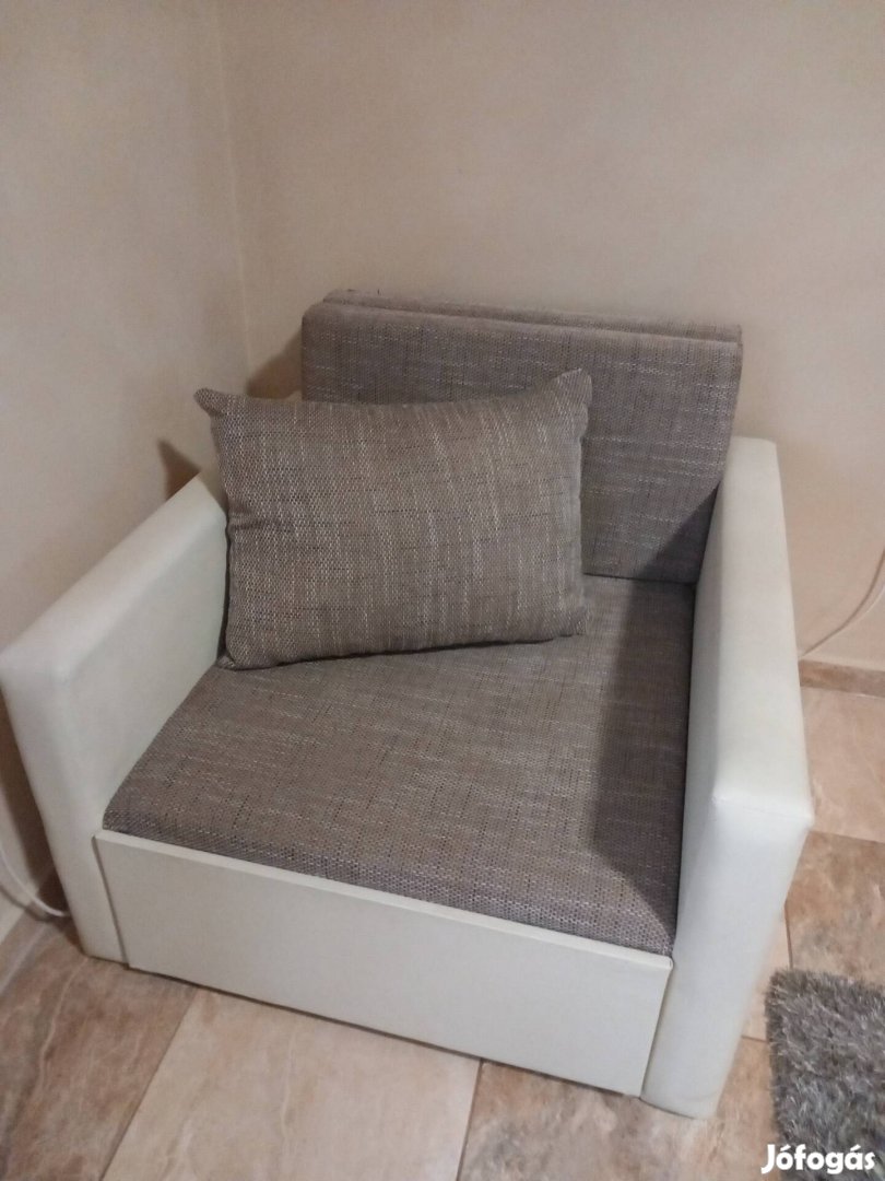 Karfás Elina fotelágy, ágyazható, cappucino × bőr bézs[beige]kárpit 